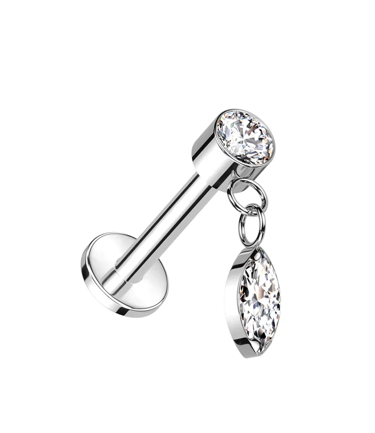 CZ Bezel with Marquise Dangle - Image 2