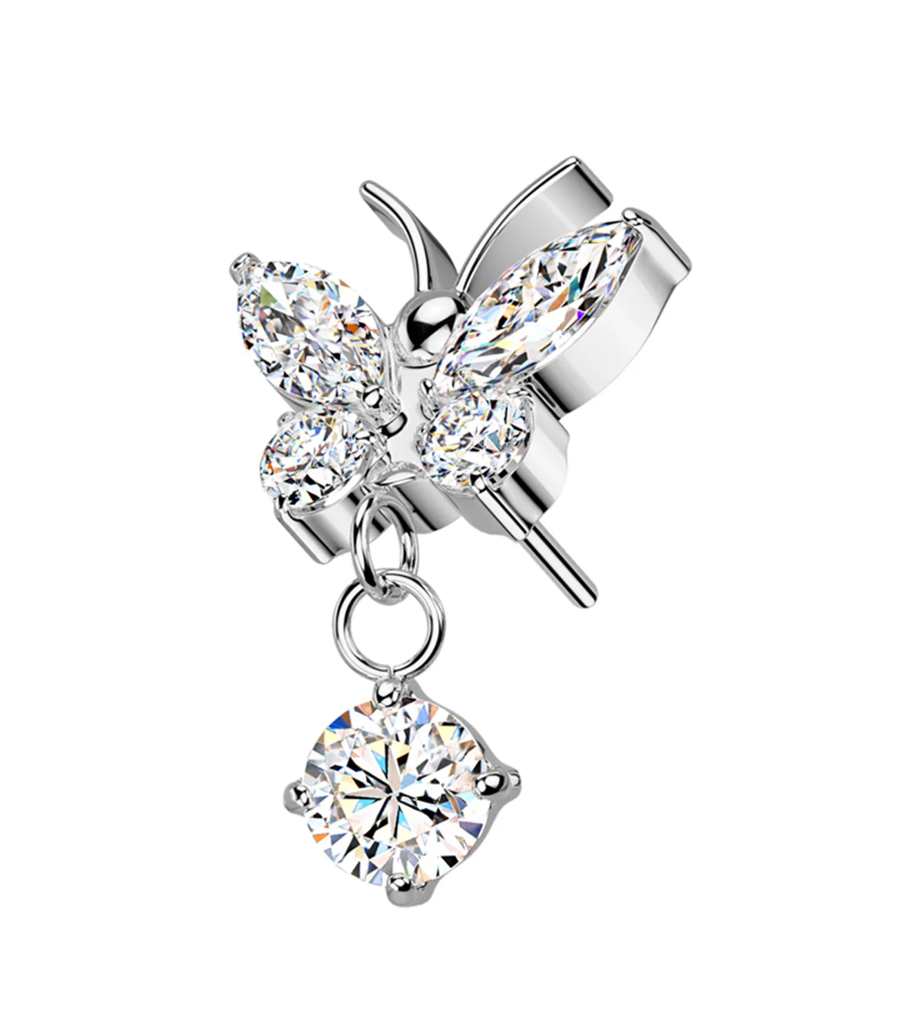 CZ Butterfly Prong Dangle - Image 2