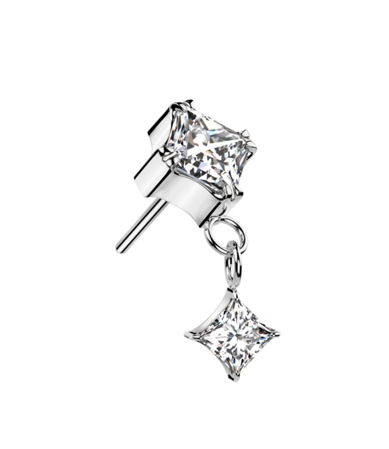 CZ Diamond Prong Dangle - Image 2