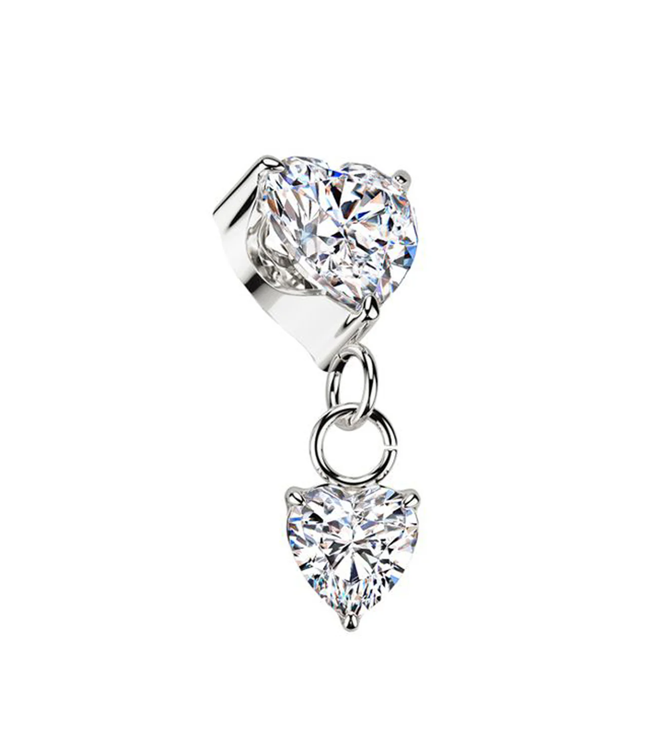 CZ Prong Heart Dangle - Image 2