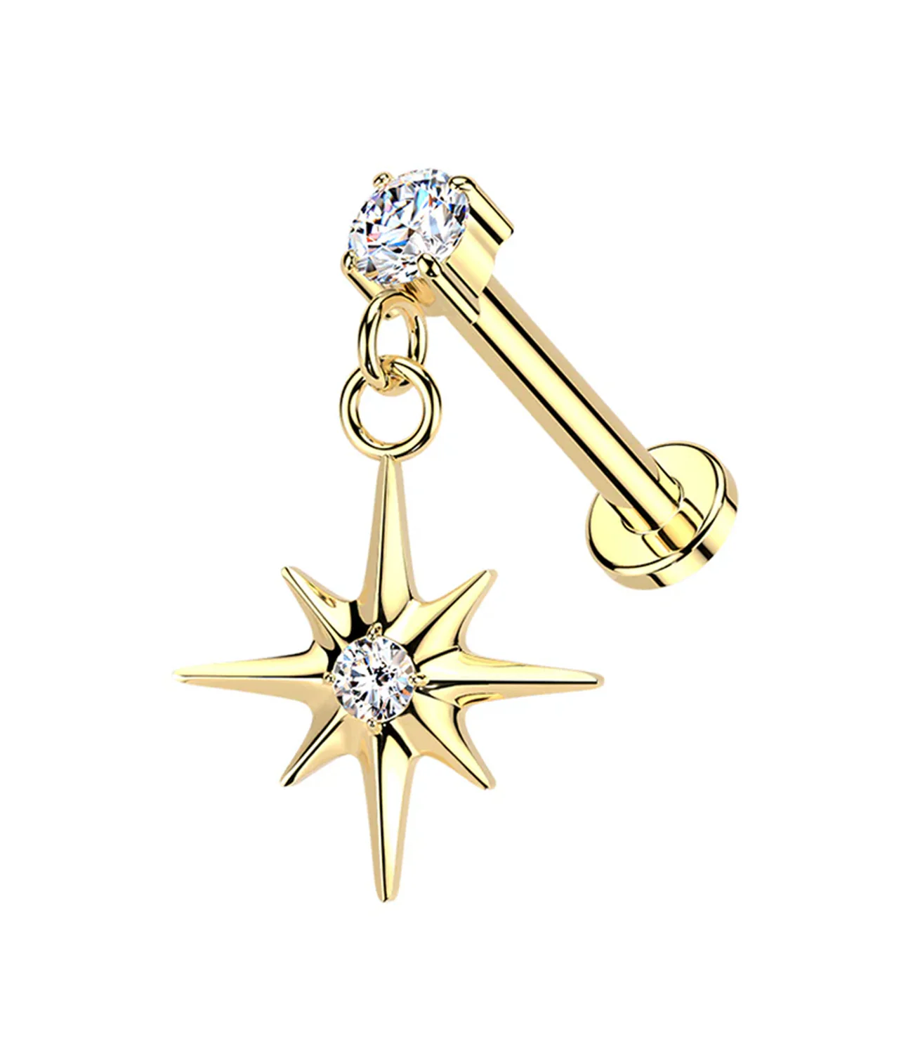 CZ Prong Starbrust Dangle