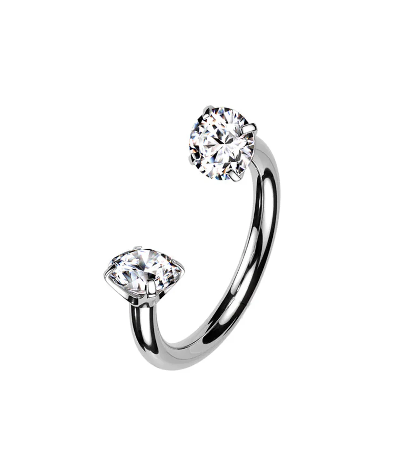 Horseshoe Barbell Crystal Silver 16g